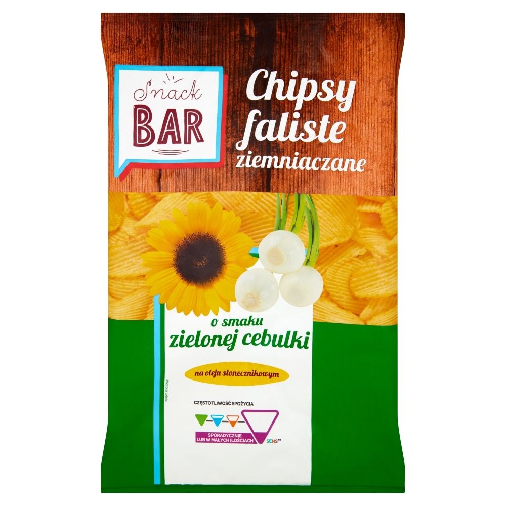 Snack Bar Chipsy ziemniaczane faliste o smaku zielonej cebulki 200 g