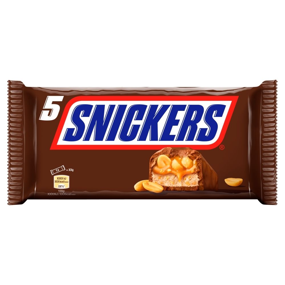 Snickers Baton z nadzieniem i orzeszkami ziemnymi w karmelu i czekoladzie 250 g (5 x 50 g)
