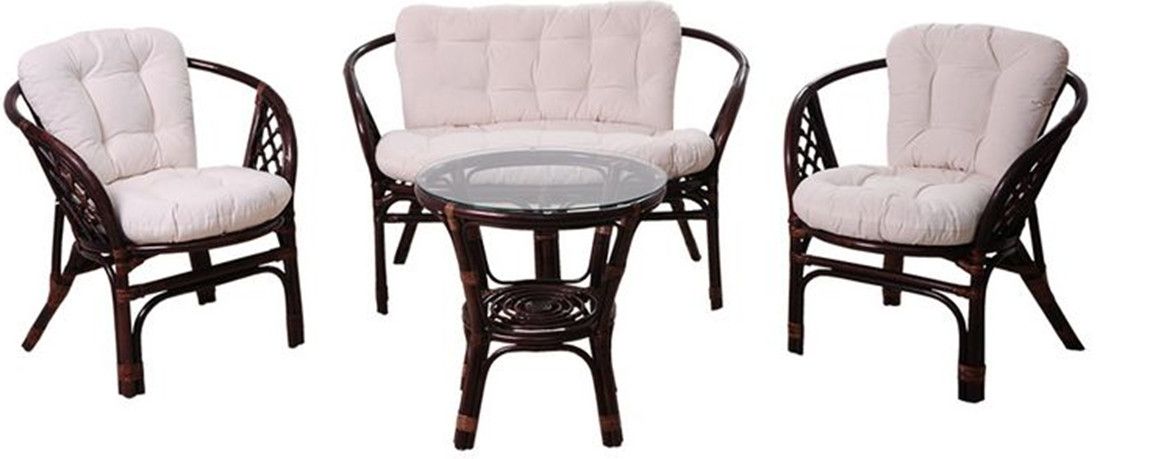 Sofa GOLIAT Zestaw Mebli Rattan Stolik + Sofa + 2 Fotele
