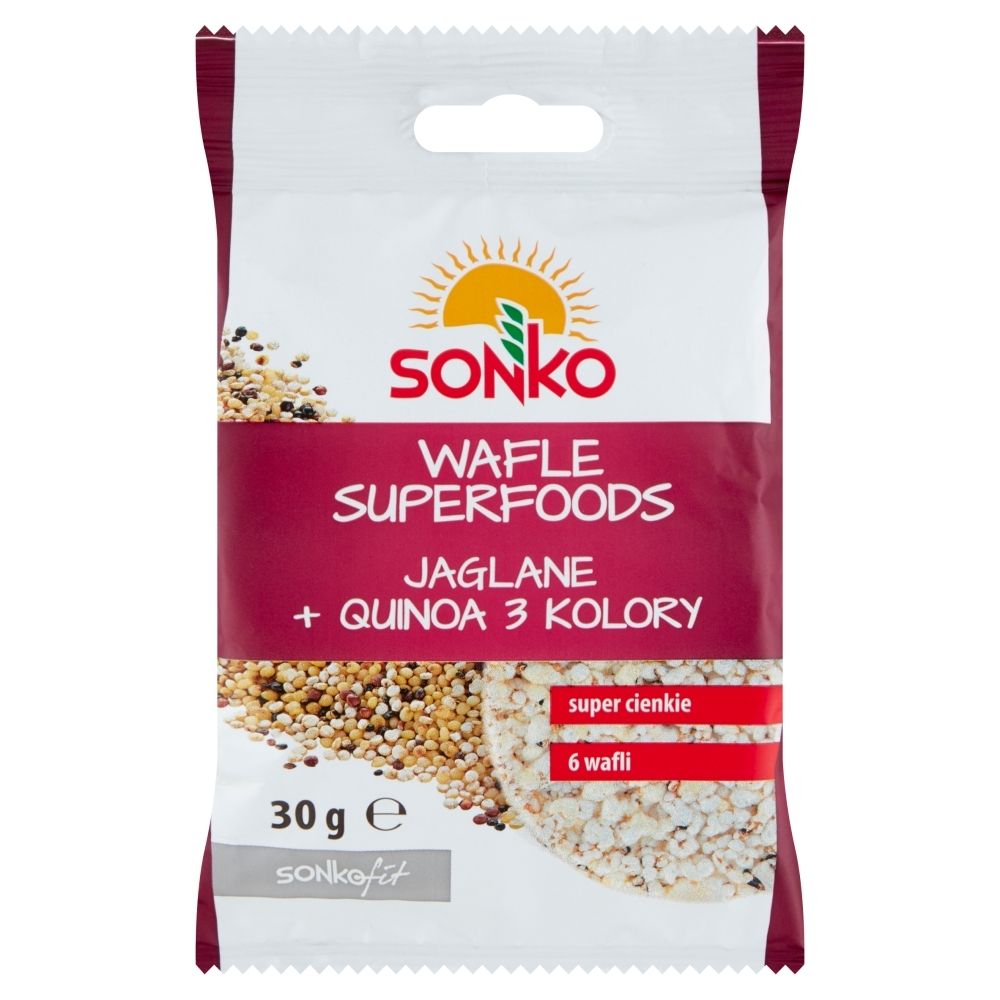 Sonko Wafle superfoods jaglane + quinoa 3 kolory 30 g