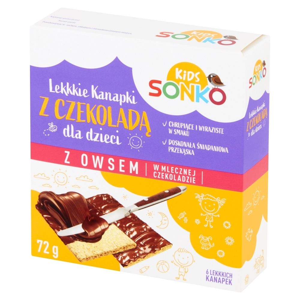 Sonko Kids Lekkkie kanapki z owsem w mlecznej czekoladzie 72 g