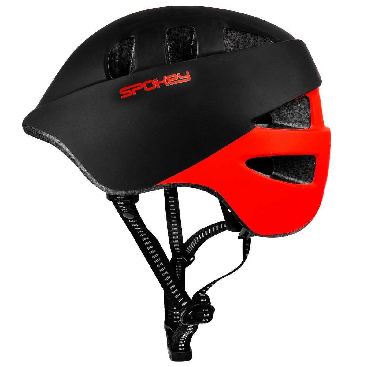 Spokey Cherub Kask rowerowy M 52-56 cm czarno-czerwony