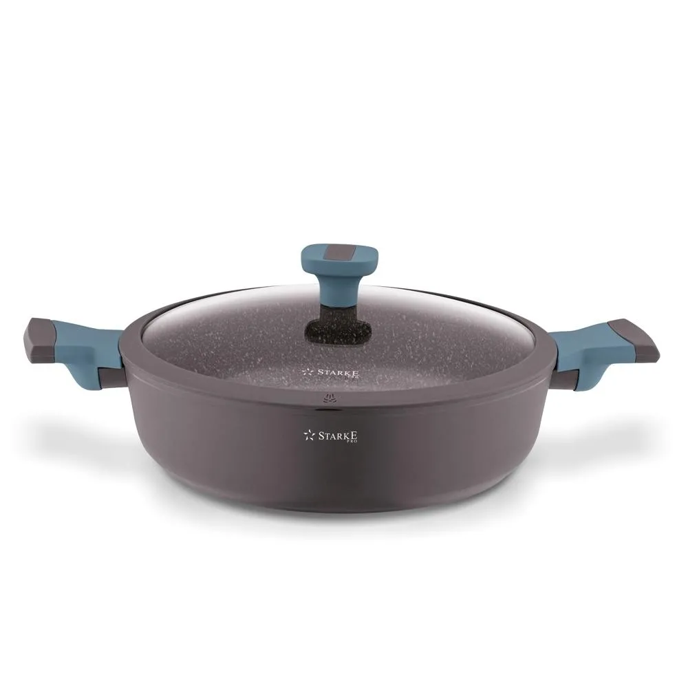 Starke Pro Luxury Grey Patelnia na indukcję marmurowa z pokrywką 28 x 7,5 cm