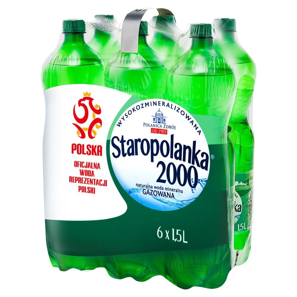 Staropolanka 2000 Naturalna woda mineralna wysokozmineralizowana gazowana 6 x 1,5 l