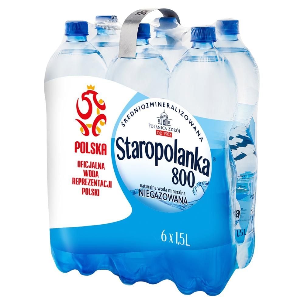 Staropolanka 800 Naturalna woda mineralna średniozmineralizowana niegazowana 6 x 1,5 l