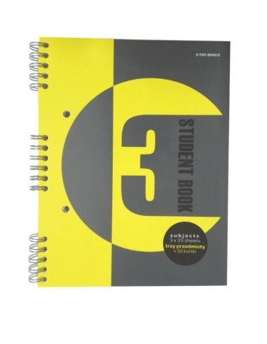 STUDENT BOOK A5 100KARTEK 3 PRZEDMIOTÓW (mix)
