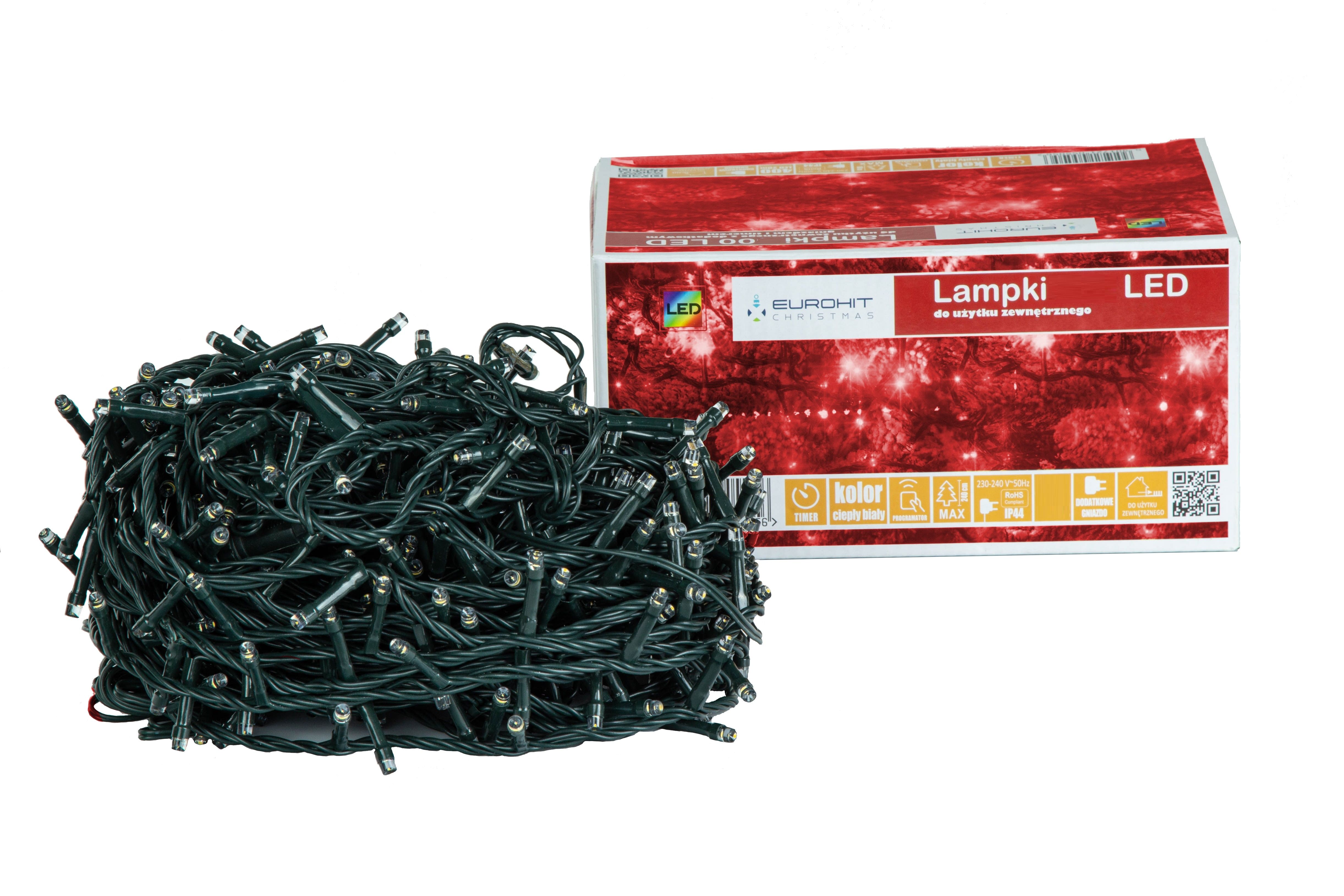 Świąteczne Lampki 200 Led Eurohit Zewnętrzne Czerwone