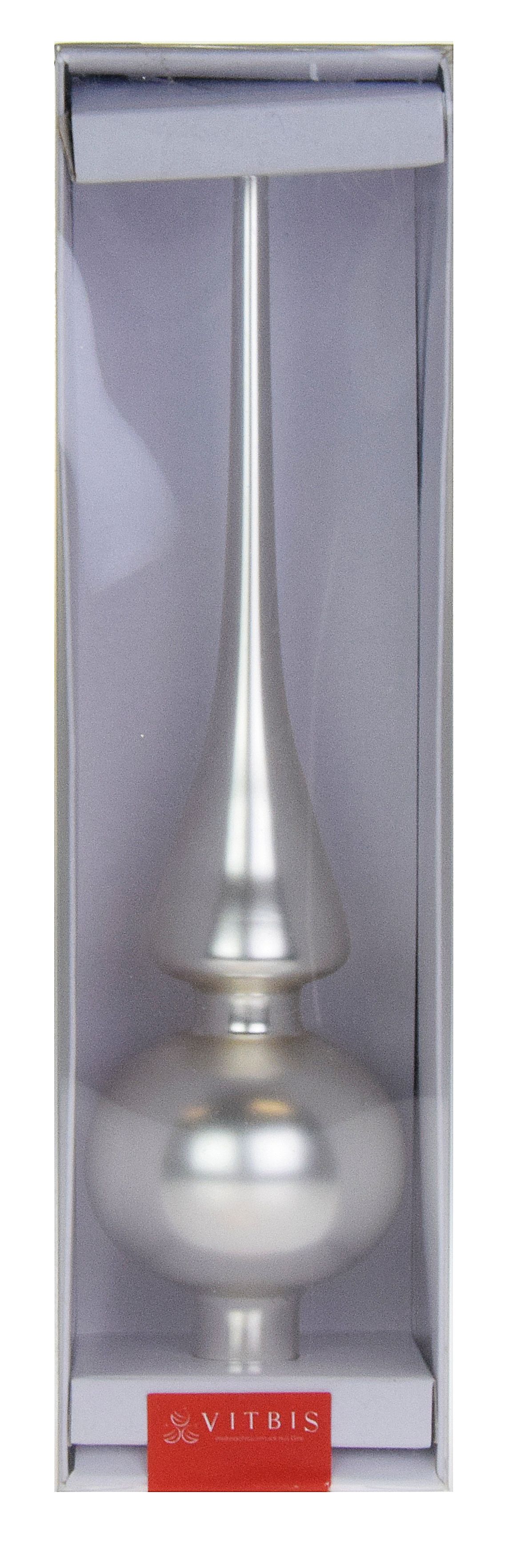 Świąteczny Szpic Gładki Vitbis Srebrny 26 cm