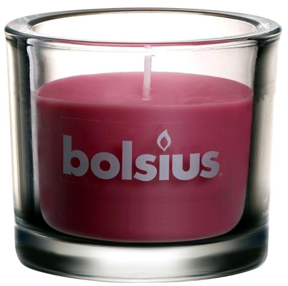 Świeca BOLSIUS Świeca w grubym szkle Ciemnoróżowa 103621880393