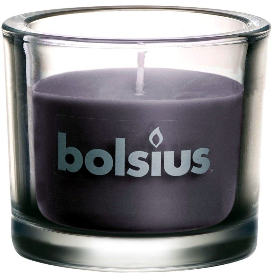 Świeca BOLSIUS Świeca w grubym szkle Ciemnoszara 103621880324