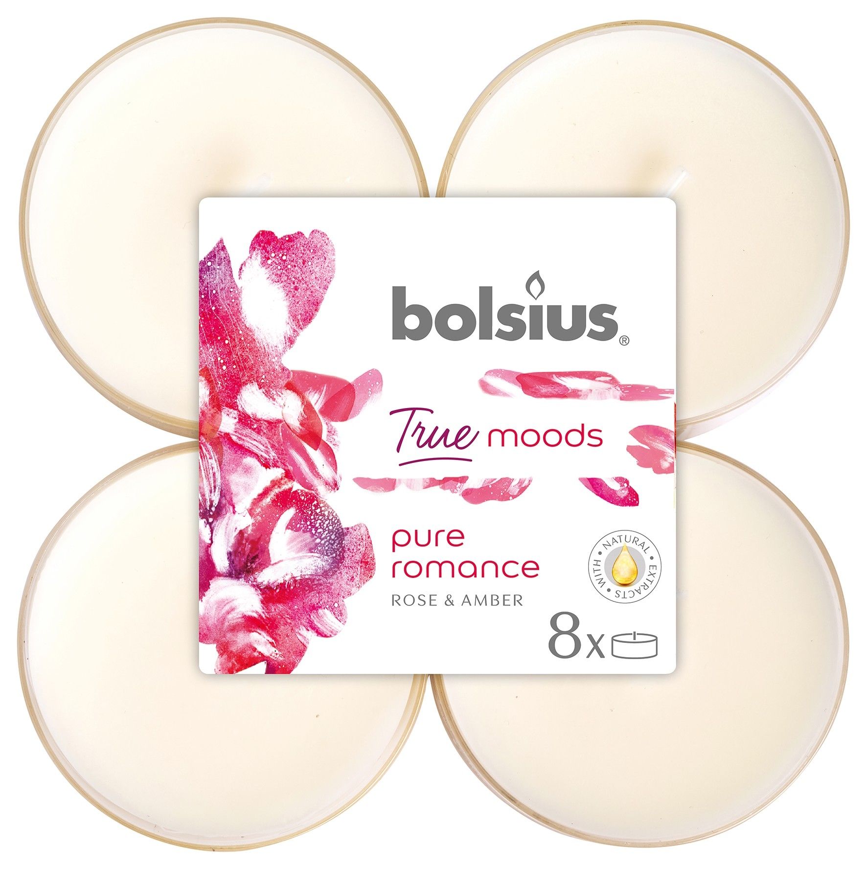 Świeca zapachowa BOLSIUS Podgrzewacz 8 szt Pure romance 101925221805