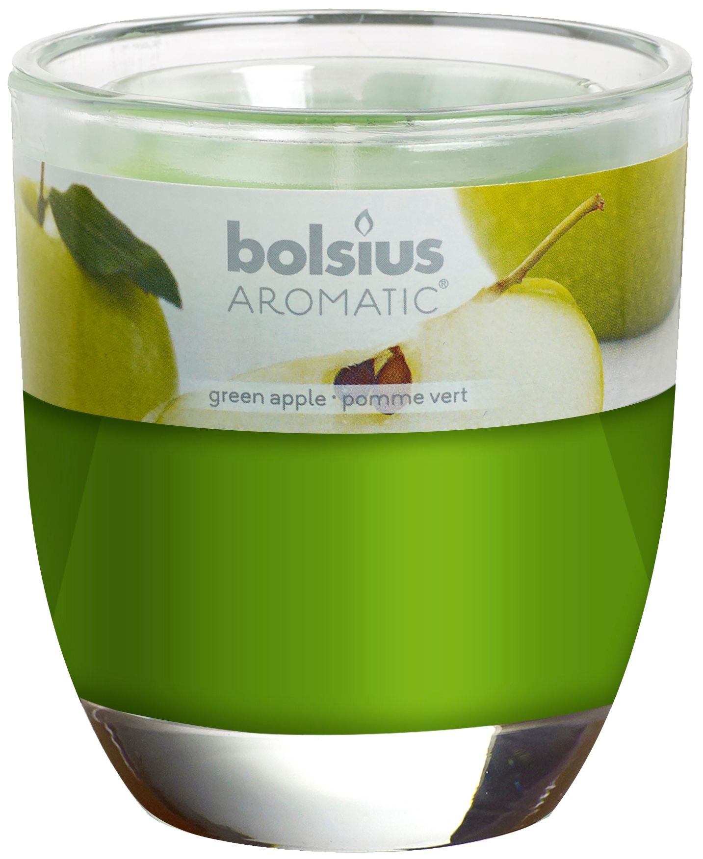 Świeca zapachowa BOLSIUS Świeca w szkle 80/70 Zielone jabłuszko 103626150385