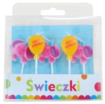 Świeczka GODAN Pikery słoniki 5 szt.