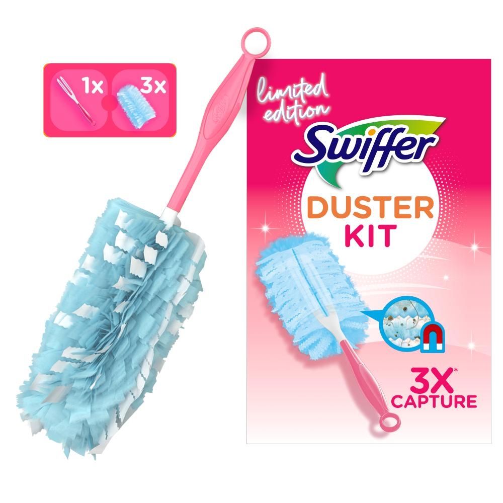 Swiffer Zestaw do usuwania kurzu przyciągający i zatrzymujący kurz (1 rączka + 3 miotełek do kurzu)
