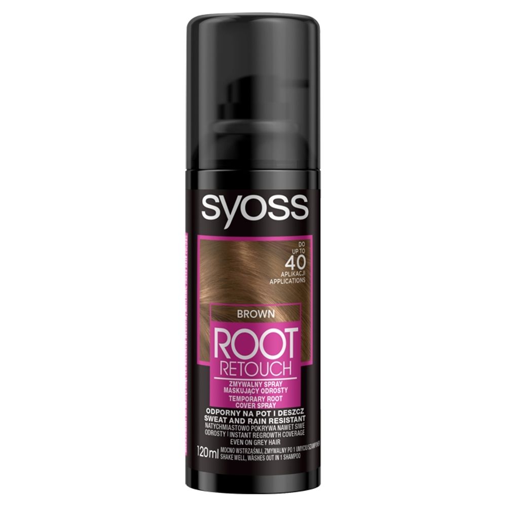 Syoss Root Retouch Zmywalny spray maskujący odrosty brąz 120 ml