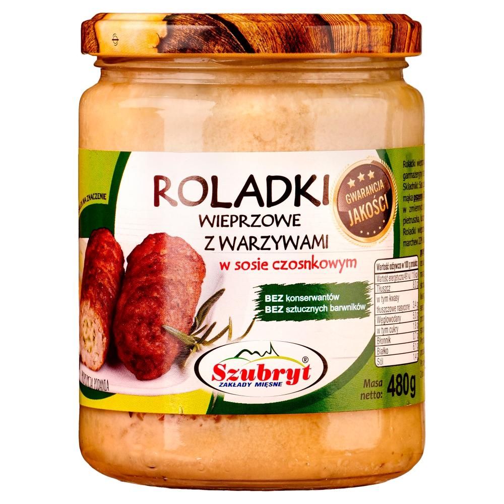 Szubryt Roladki wieprzowe z warzywami w sosie czosnkowym 480 g