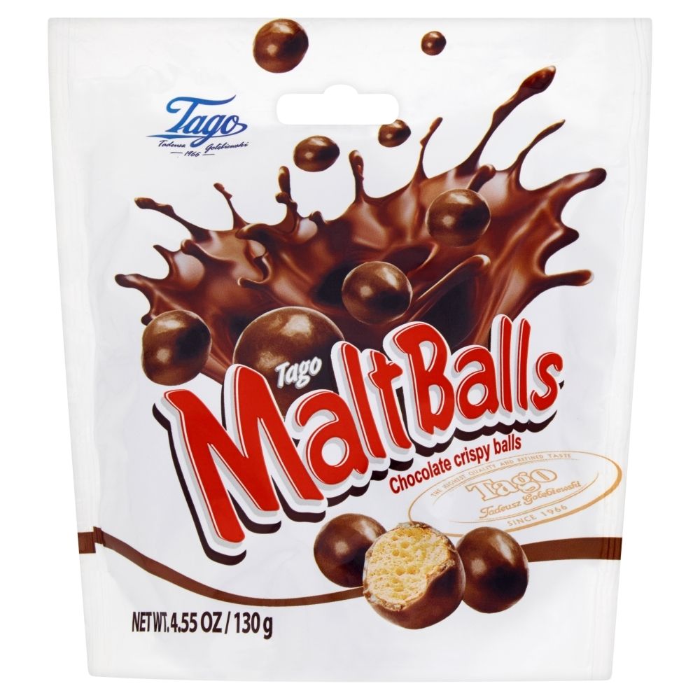 Tago MaltBalls Kulki w czekoladzie mlecznej z lekkim chrupiącym środkiem 130 g