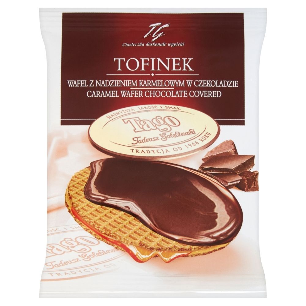 Tago Tofinek Wafel z nadzieniem karmelowym w czekoladzie 50 g