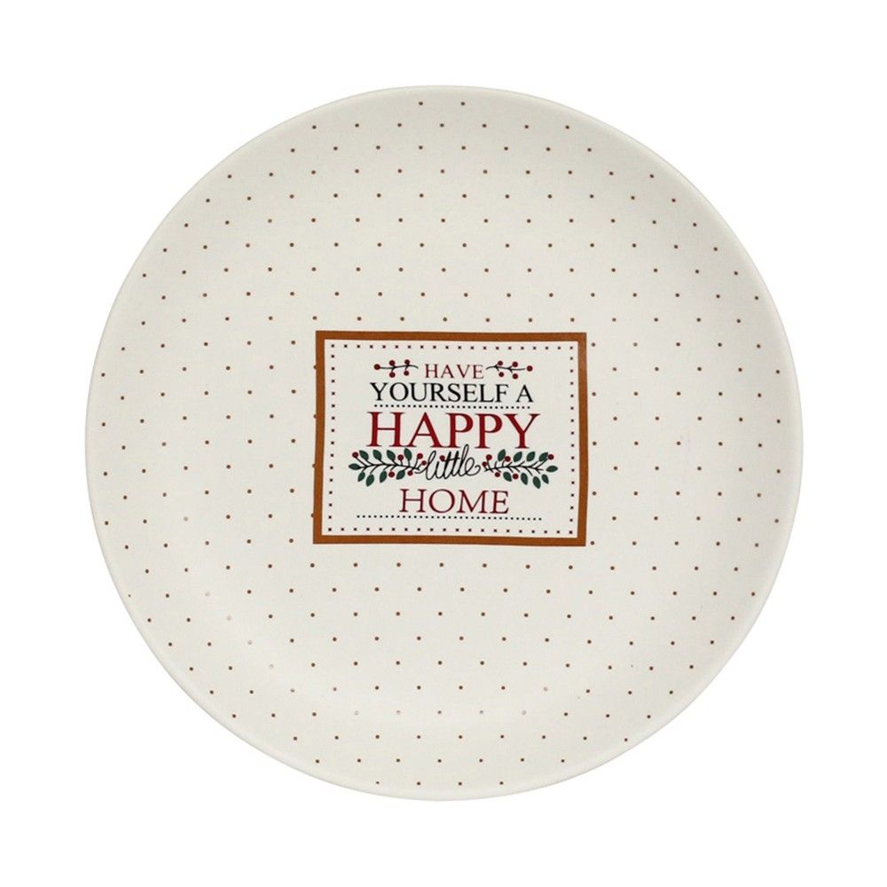 Talerz deserowy ALTOM DESIGN Happy Home 19 cm Kremowy