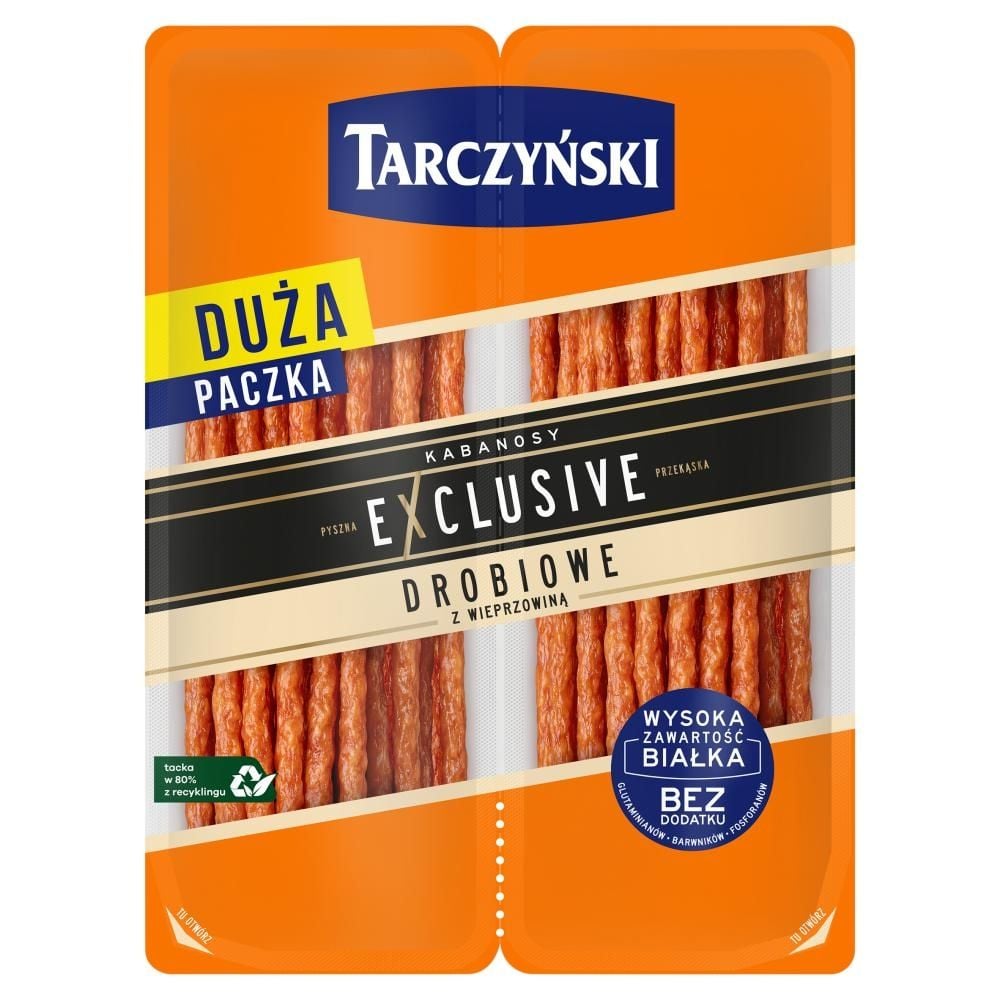 Tarczyński Kabanosy Exclusive drobiowe z wieprzowiną 250 g (2 x 125 g)