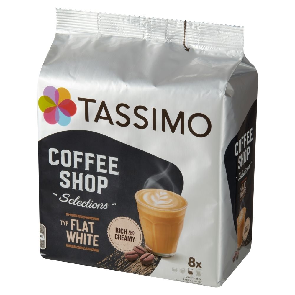 Tassimo Coffee Shop Selections Flat White Kawa mielona 8 sztuk i śmietanka 8 sztuk 220 g