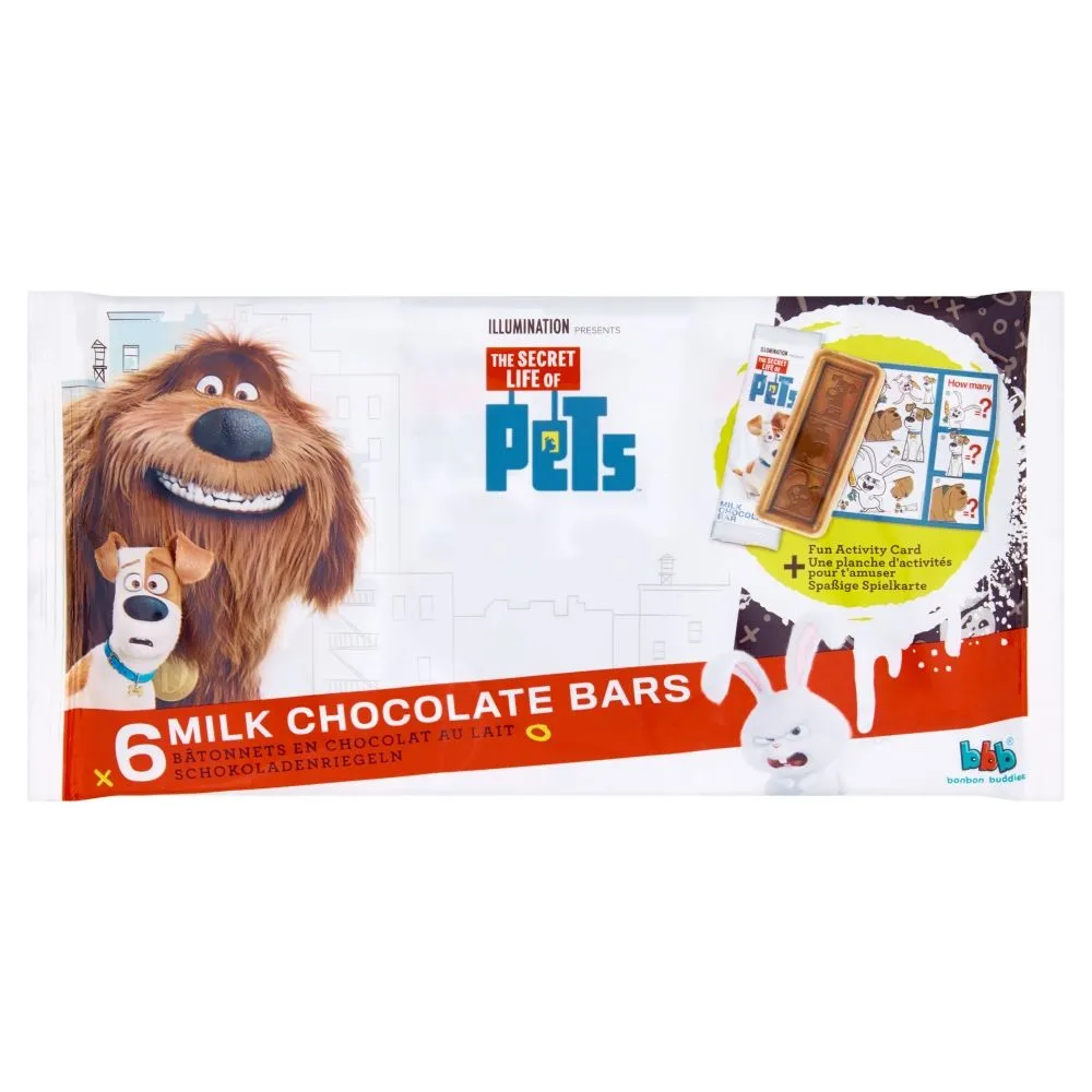 The Secret Life of Pets Batoniki z mlecznej czekolady 72 g (6 sztuk)
