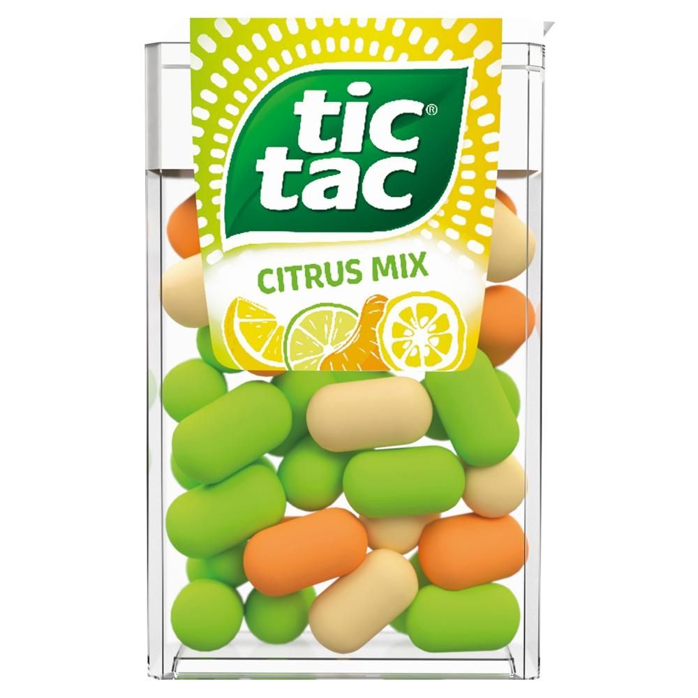 Tic Tac Drażetki o smaku owoców yuzu mandarynki cytryny oraz cytryny-limetki 18 g