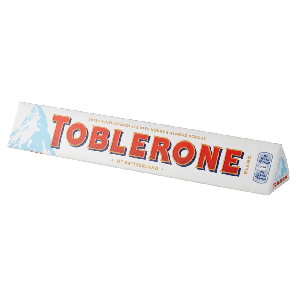 Toblerone Szwajcarska czekolada biała z nugatem miodowo-migdałowym 100 g