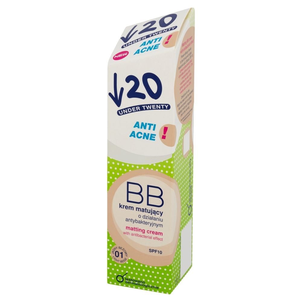 Under Twenty Anti! Acne BB Krem matujący o działaniu antybakteryjnym 01 jasny beżowy 75 ml