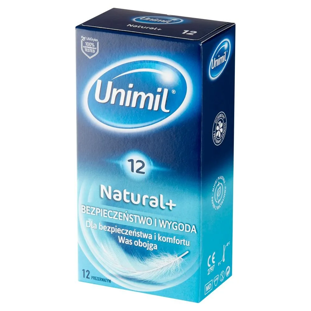 Unimil Natural+ Prezerwatywy 12 sztuk