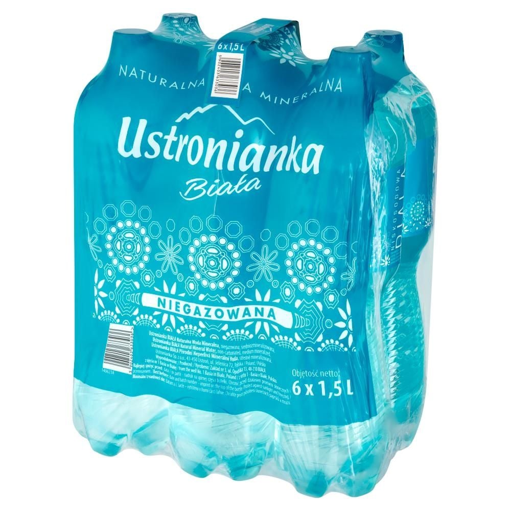 Ustronianka Biała Naturalna woda mineralna niegazowana 6 x 1,5 l