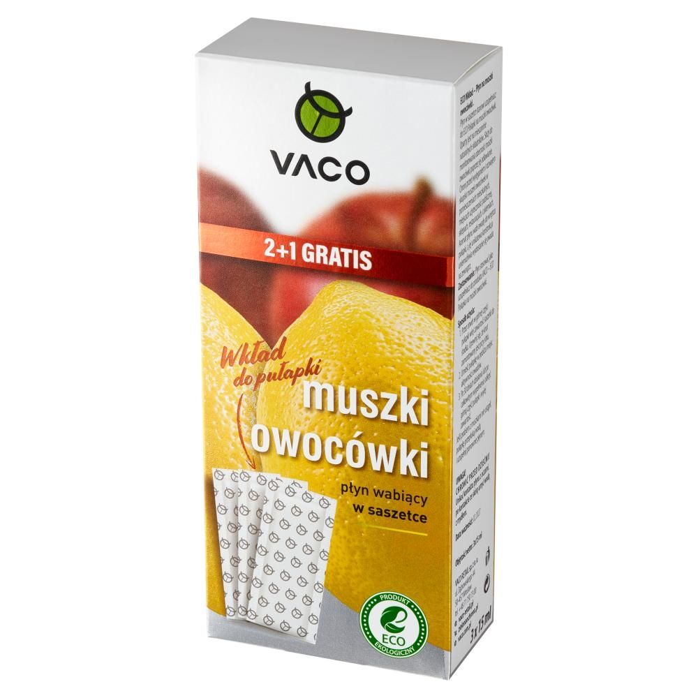 Vaco Wkład do pułapki muszki owocówki 3 x 15 ml