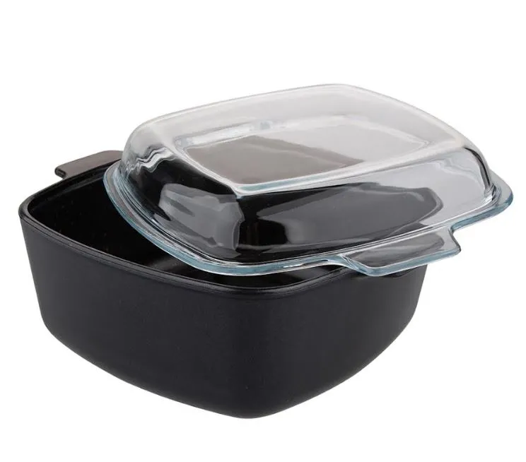 Valdinox IMPACT Naczynie żaroodporne kwadratowe z pokrywą i powłoką NON-STICK 2,5 l 26 × 22 × 12 cm