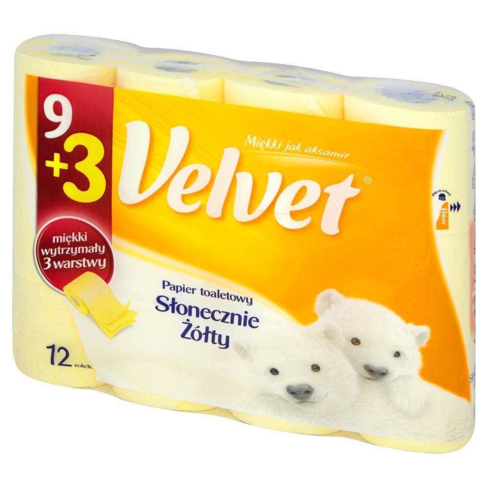 Velvet Słonecznie Żółty Papier toaletowy 12 rolek