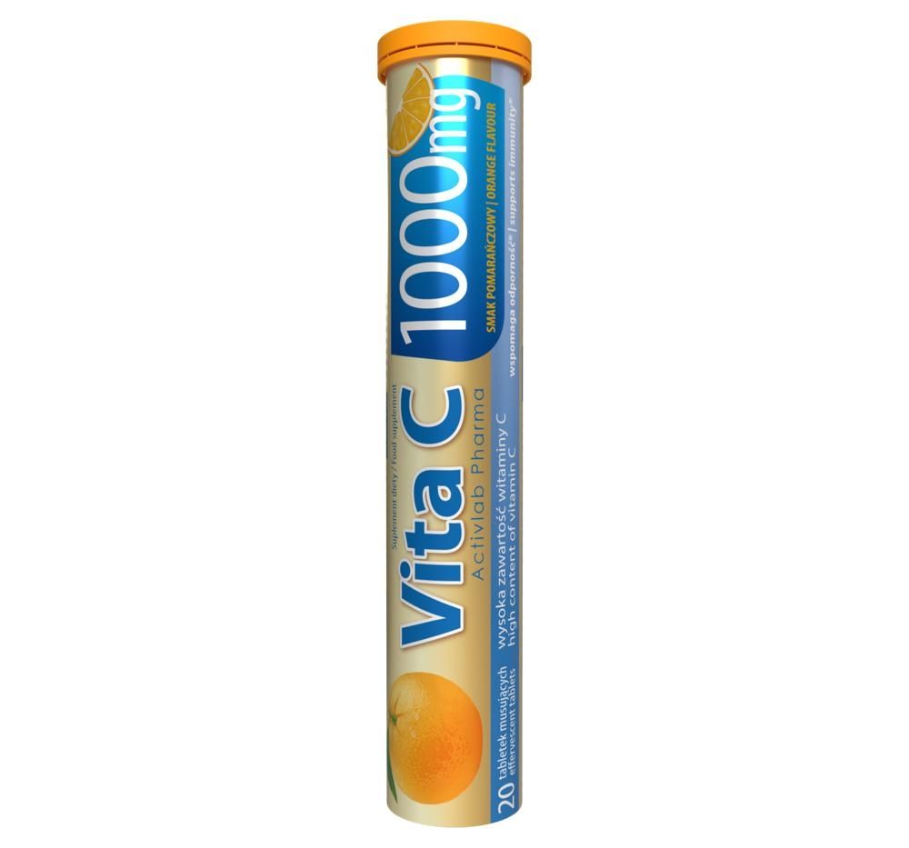ACTIVLAB Vita C 1000 mg - smak pomarańczowy Pharma (tuba/20 tabletek)