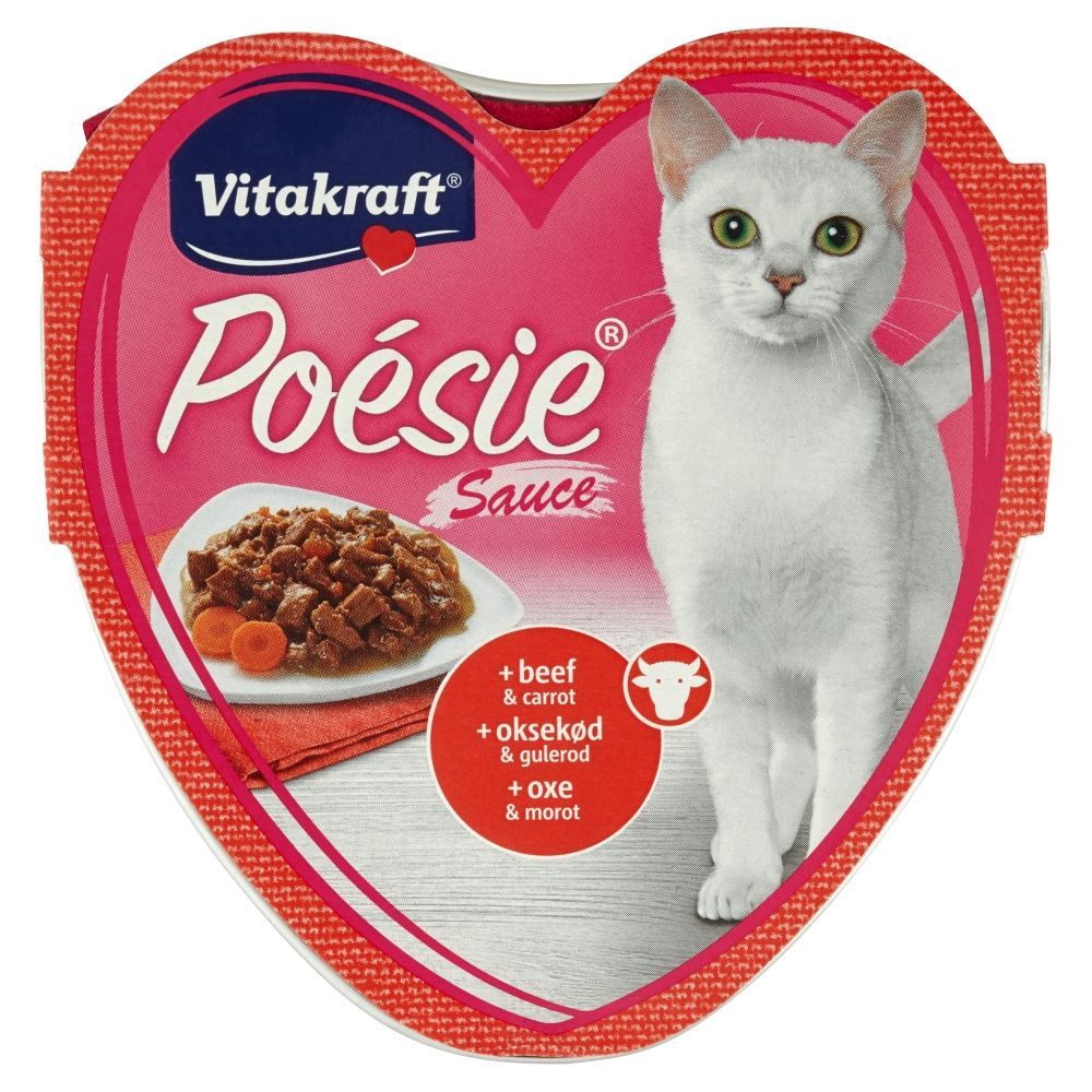 Vitakraft Poésie Wołowina z marchwią w sosie Karma pełnoporcjowa dla kotów 85 g