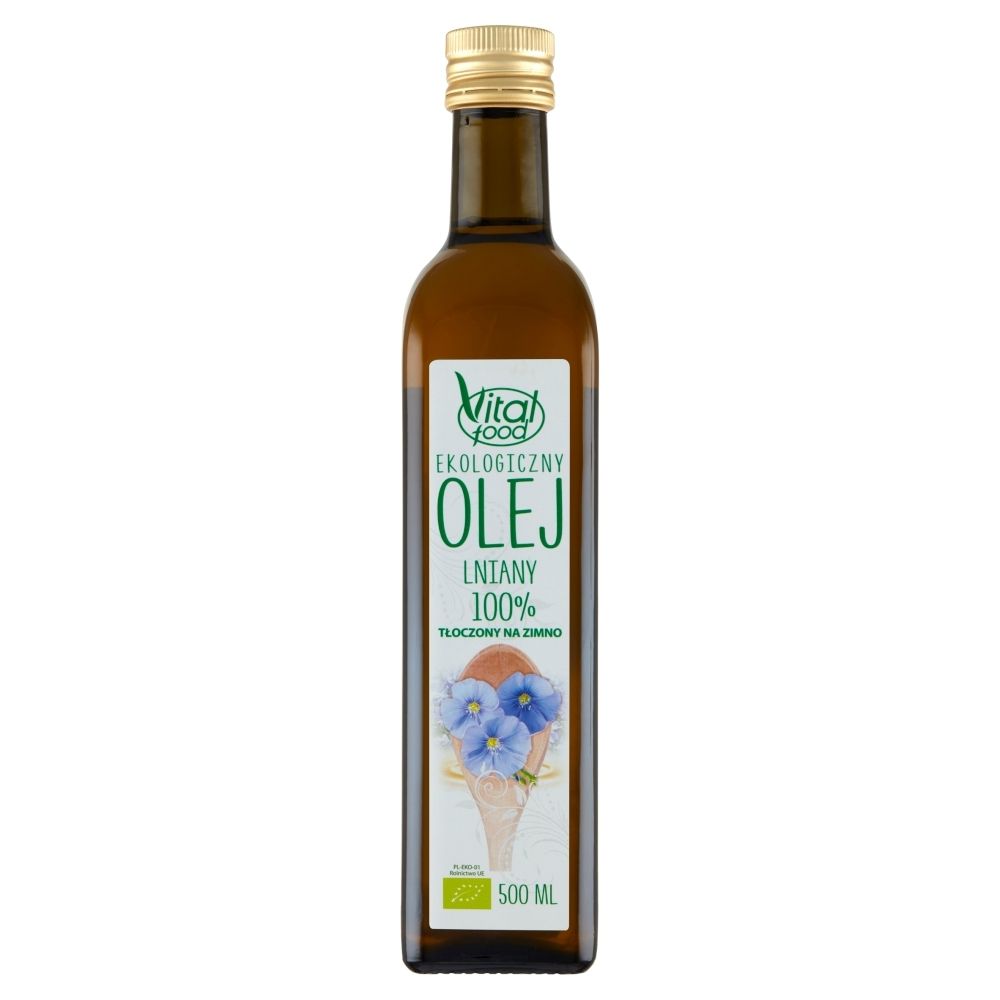 Vital Food Ekologiczny olej lniany 100% tłoczony na zimno 500 ml