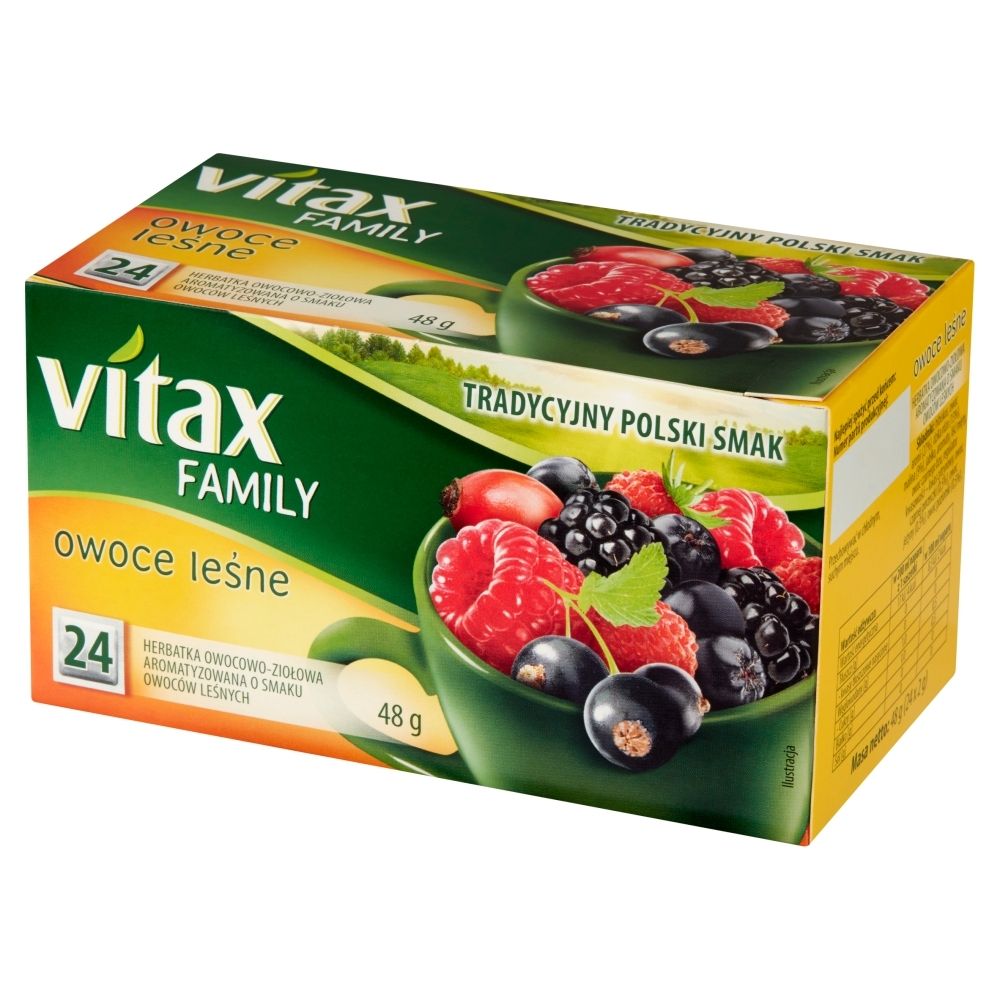 Vitax Family Herbatka ziołowo-owocowa aromatyzowana o smaku owoców leśnych 48 g (24 x 2 g)