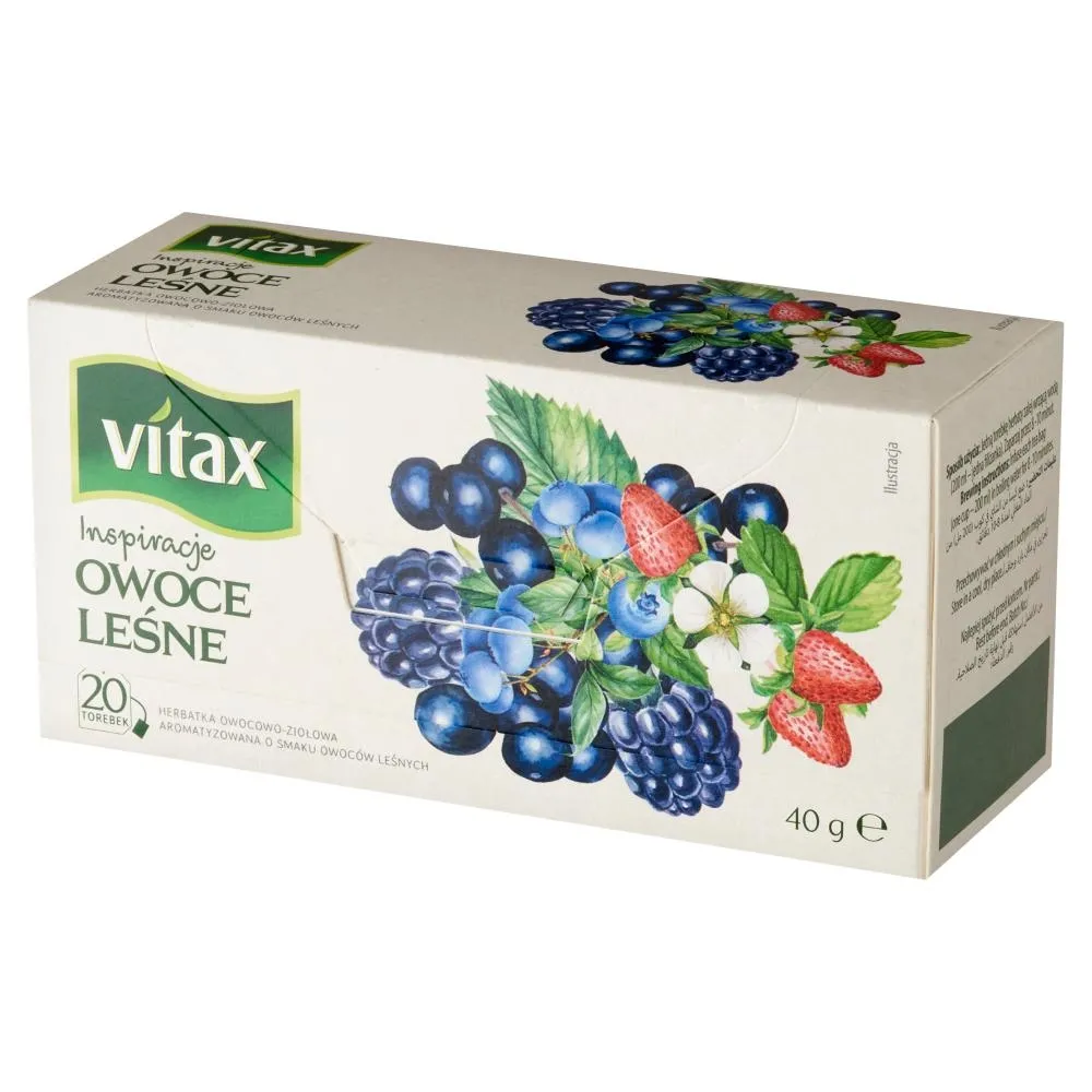 Vitax Inspiracje Herbatka owocowo-ziołowa aromatyzowana o smaku owoców leśnych 40 g (20 x 2 g)