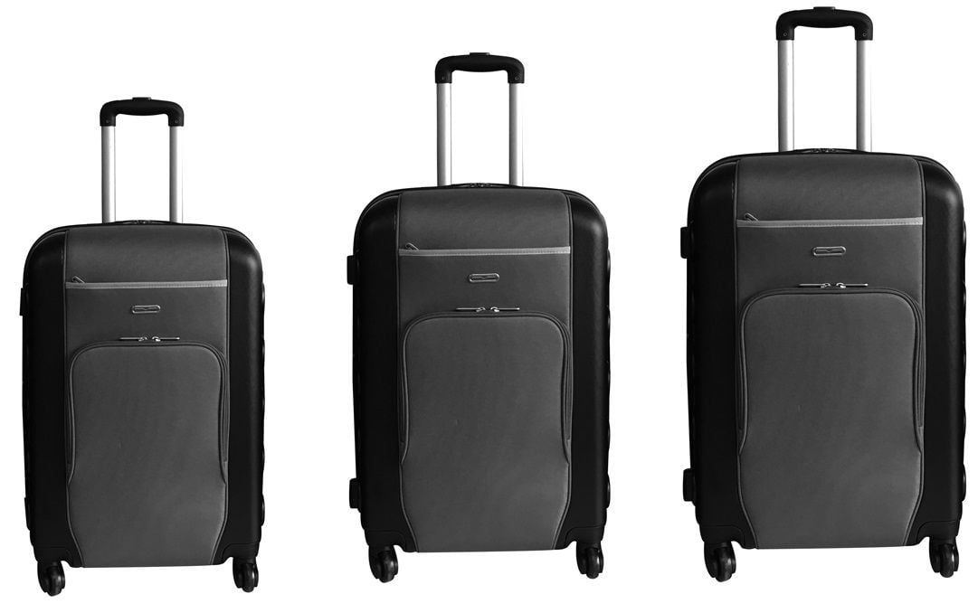 Walizki CARREFOUR Zestaw 3 walizek na kółkach 55/65/74 cm Czarny BOX4WHYNBLACK