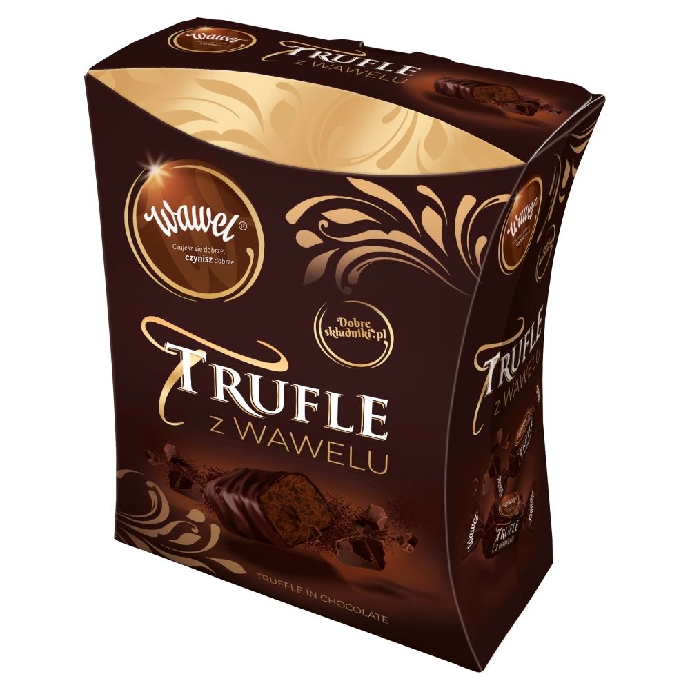 Wawel Trufle z Wawelu Cukierki kakaowe o smaku rumowym w czekoladzie 250 g