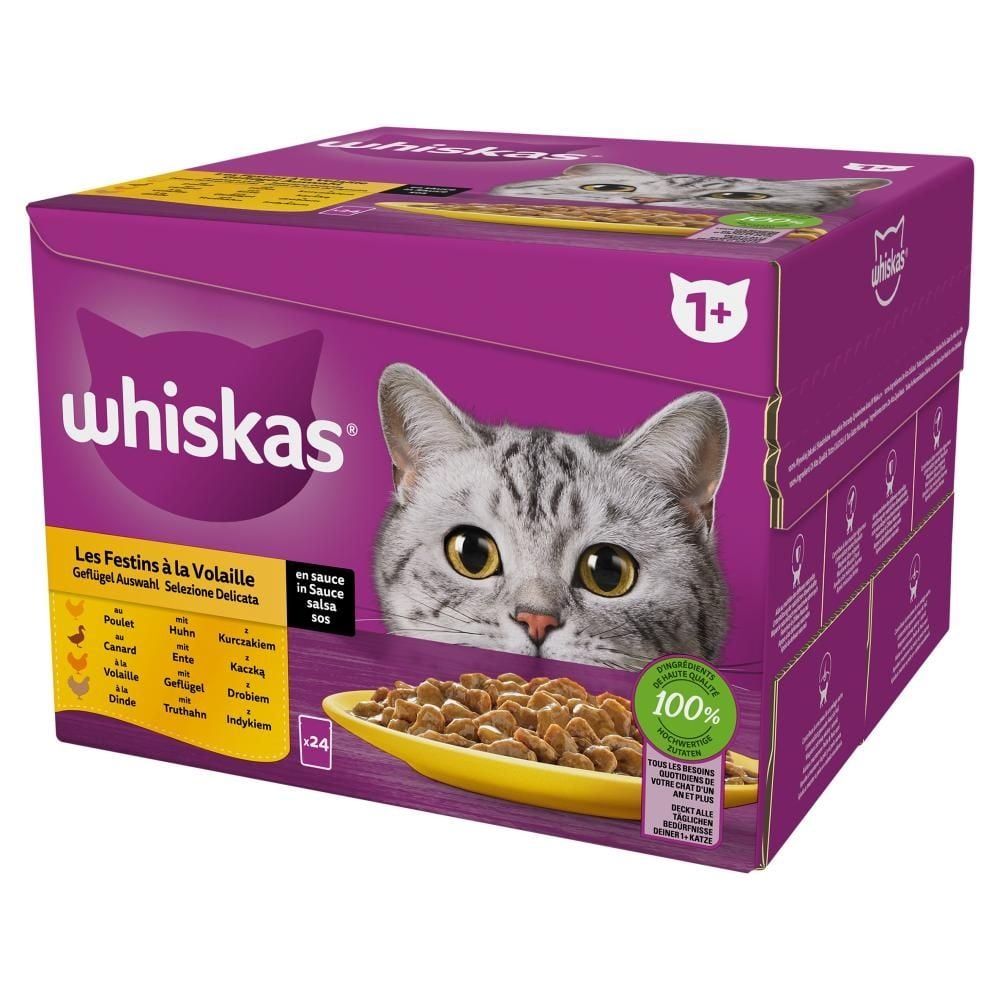 Whiskas Mokra karma dla kotów drobiowa uczta w sosie 1.02 kg (12 x 85 g)
