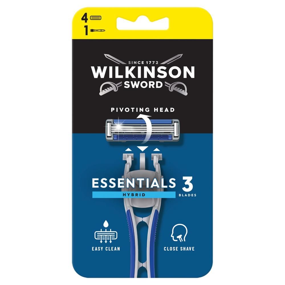 Wilkinson Sword Essentials 3 Hybrid Maszynka do golenia i 4 wkłady