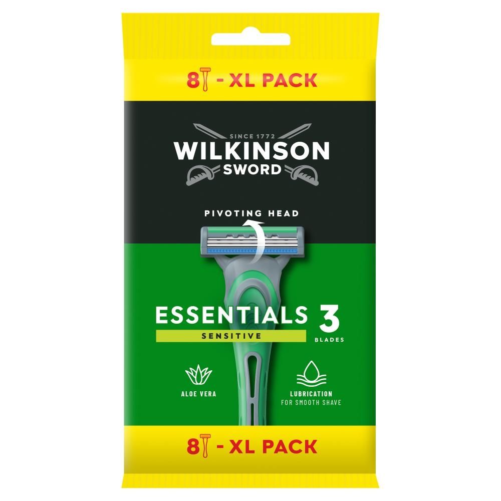 Wilkinson Sword Essentials 3 XL Sensitive 3-ostrzowa maszynka do golenia 8 sztuk