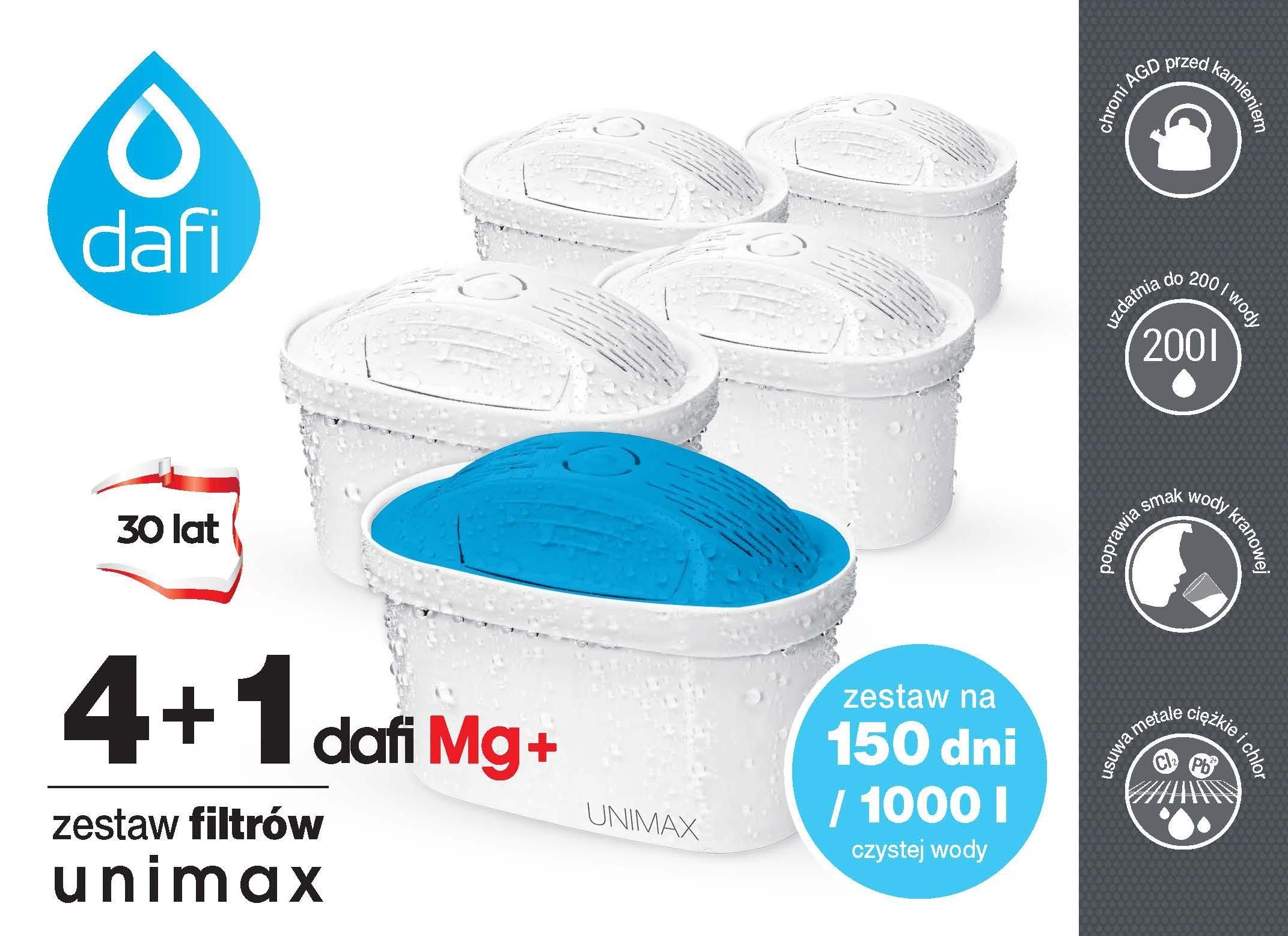 Filtry do Wody Dafi Unimax Standard + Mg+ 4+1, 5szt
