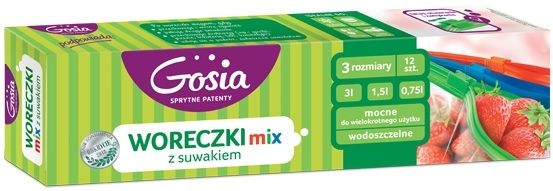 Woreczki GOSIA Woreczki z suwakiem 12 sztuk