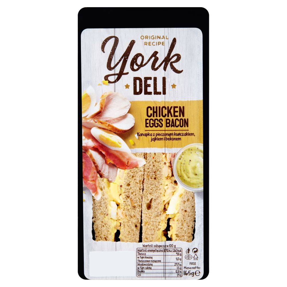 York Deli Kanapka z pieczonym kurczakiem jajkiem i bekonem 165 g