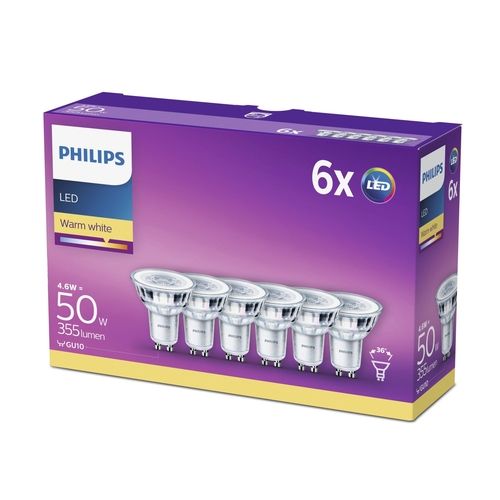 Zdjęcia - Żarówka Philips Zestaw Żarówek Led  GU10 50W 6szt 