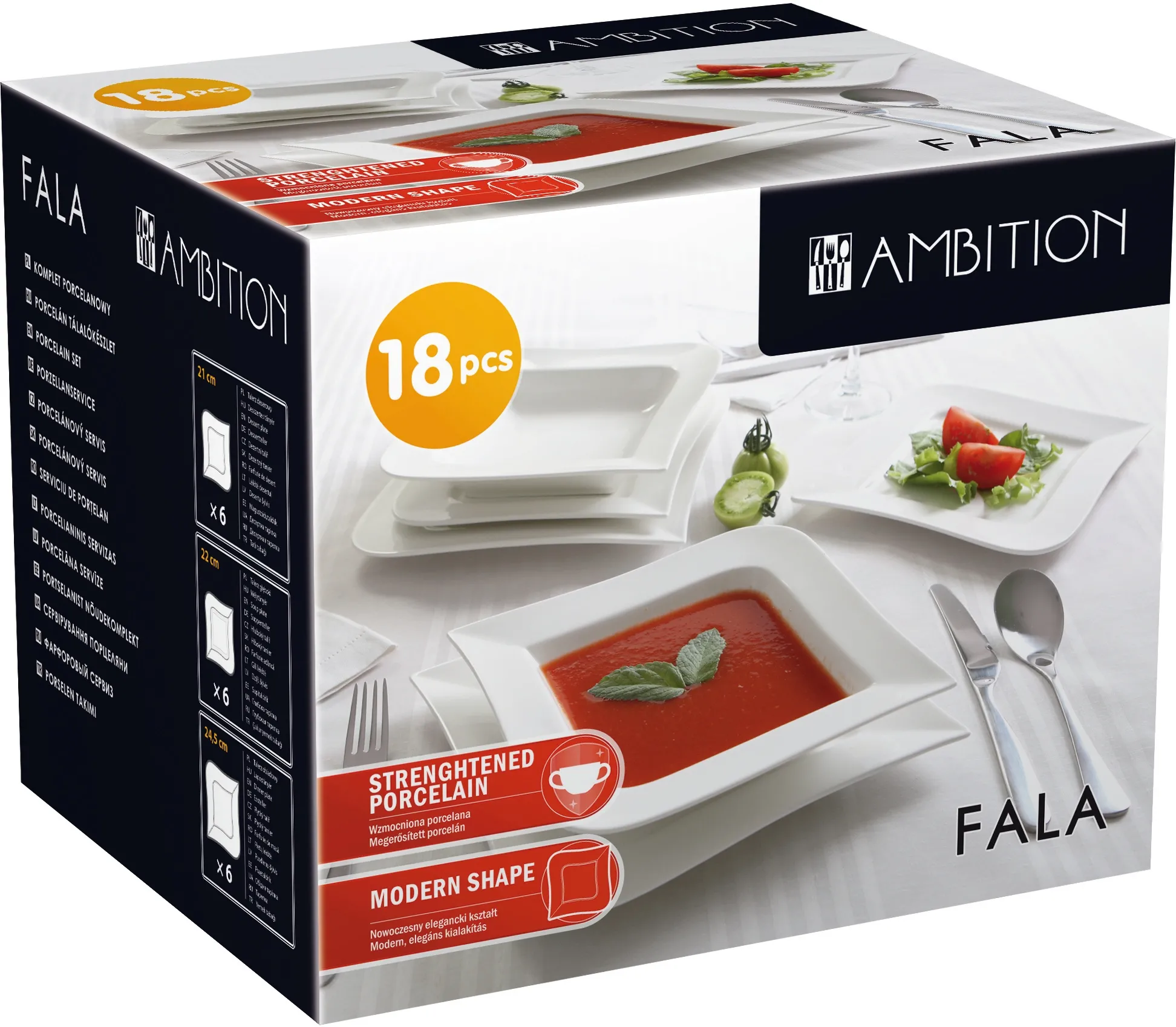 Zastawa Obiadowa AMBITION Fala 18 elementów