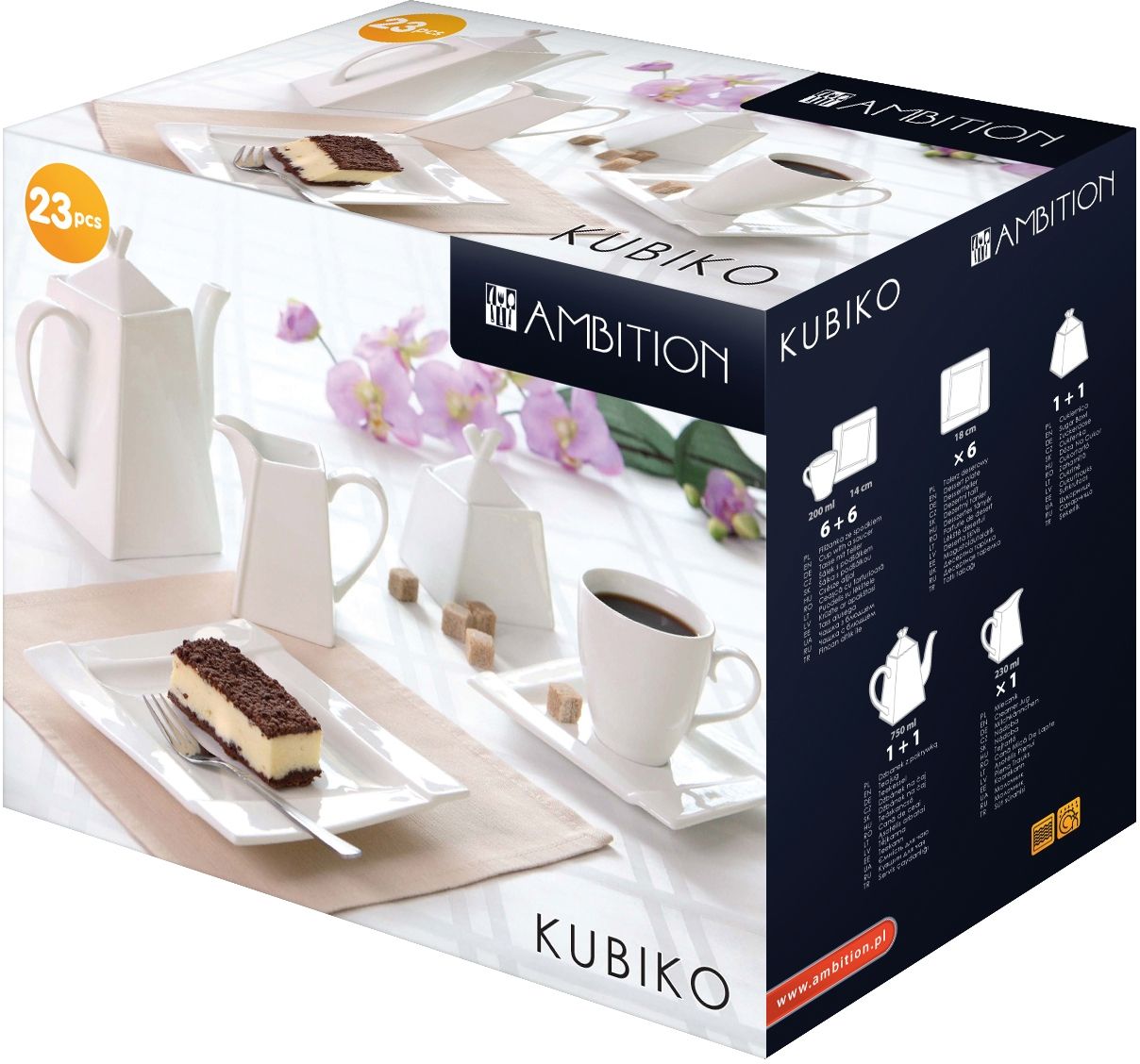 Zastawa AMBITION Kubiko Deserowy 23 elementy